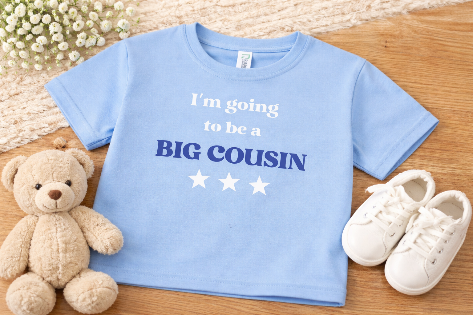 I’m Going to Be a Big Cousin – Blue Kids T-Shirt