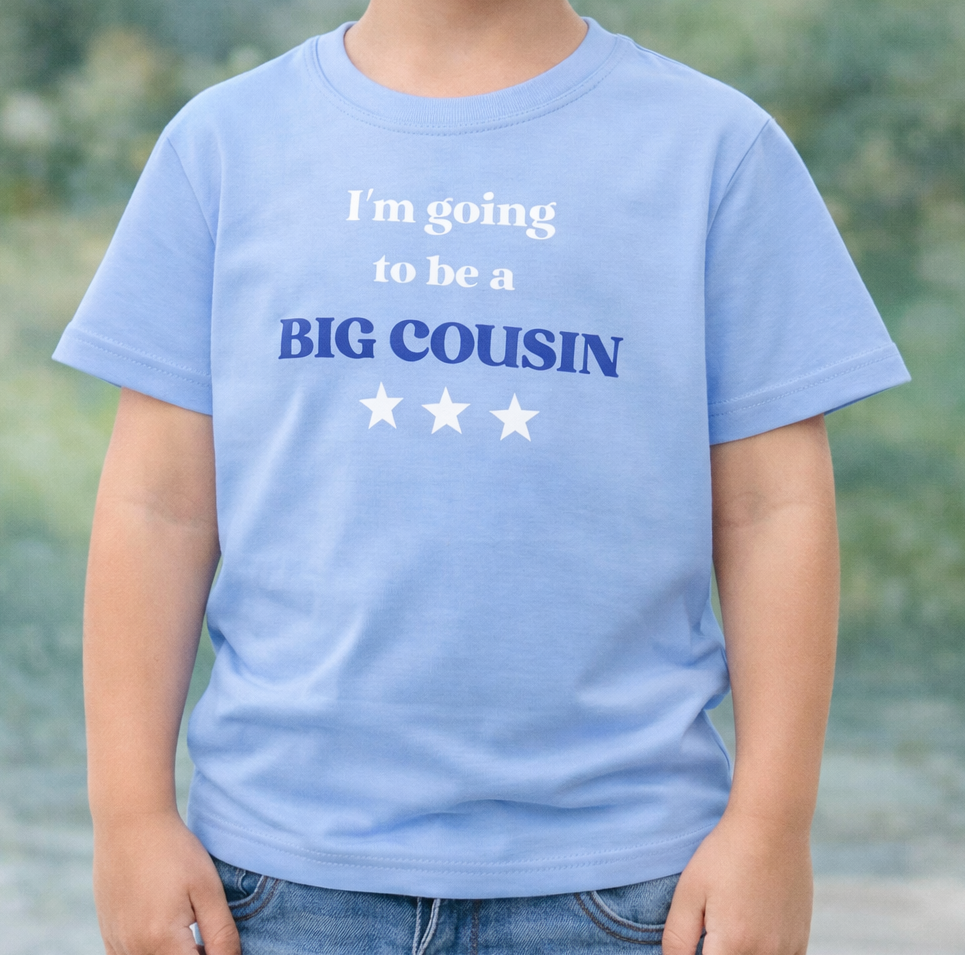 I’m Going to Be a Big Cousin – Blue Kids T-Shirt