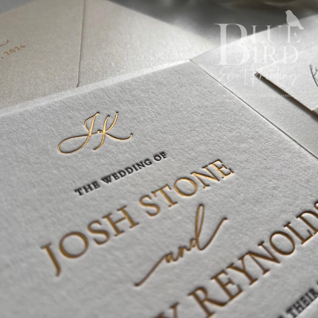 Josh & Kirsty – Luxury Letterpress & Foil Wedding Invitation Suite