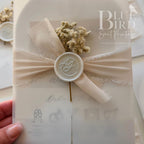 Alexa & Jake – Luxury Letterpress & Foil with Vellum Wrap Wedding Invitation Suite