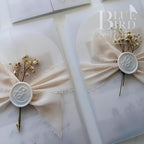 Alexa & Jake – Luxury Letterpress & Foil with Vellum Wrap Wedding Invitation Suite