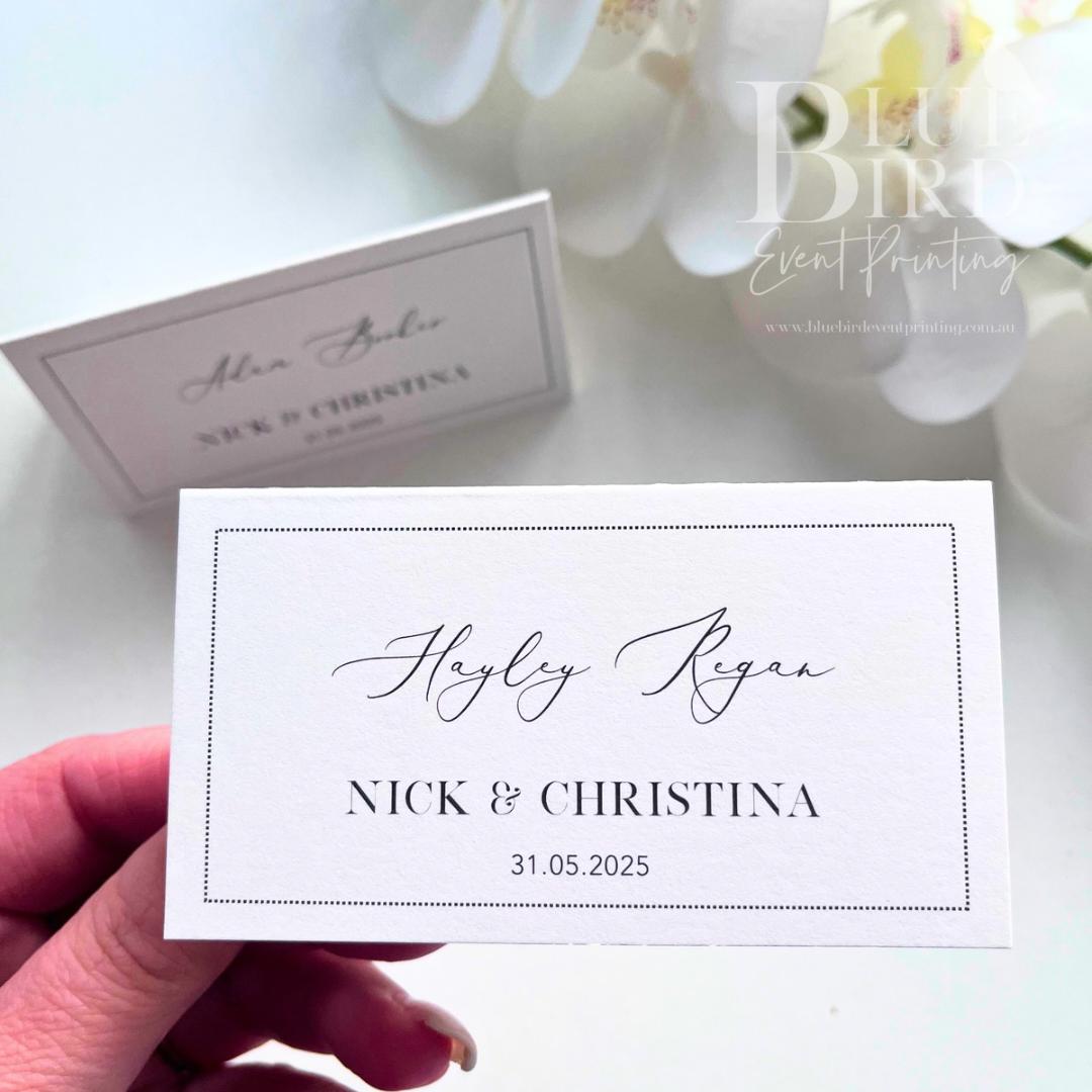 Elegant Standard Place Cards with Guest Name Printing