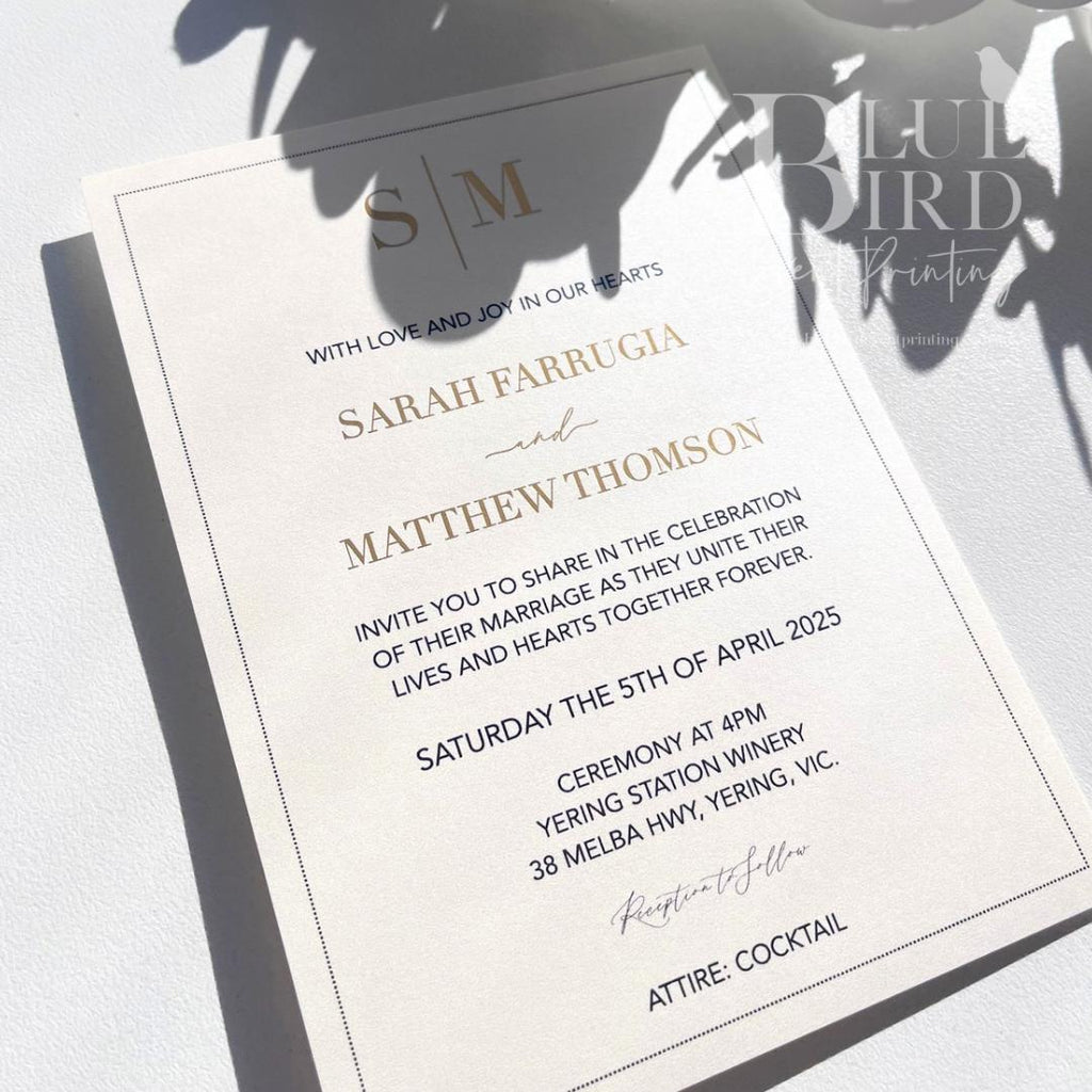 Sarah & Matthew – Signature Series Foil Stamped Monogram Wedding Invitation Suite
