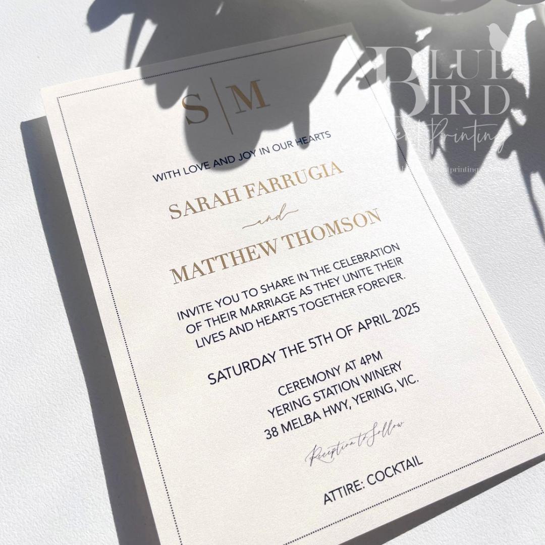 Sarah & Matthew – Signature Series Foil Stamped Monogram Wedding Invitation Suite