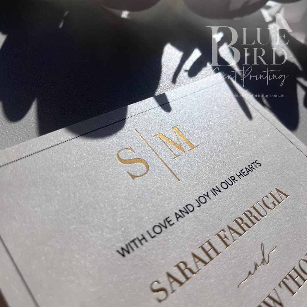 Sarah & Matthew – Signature Series Foil Stamped Monogram Wedding Invitation Suite
