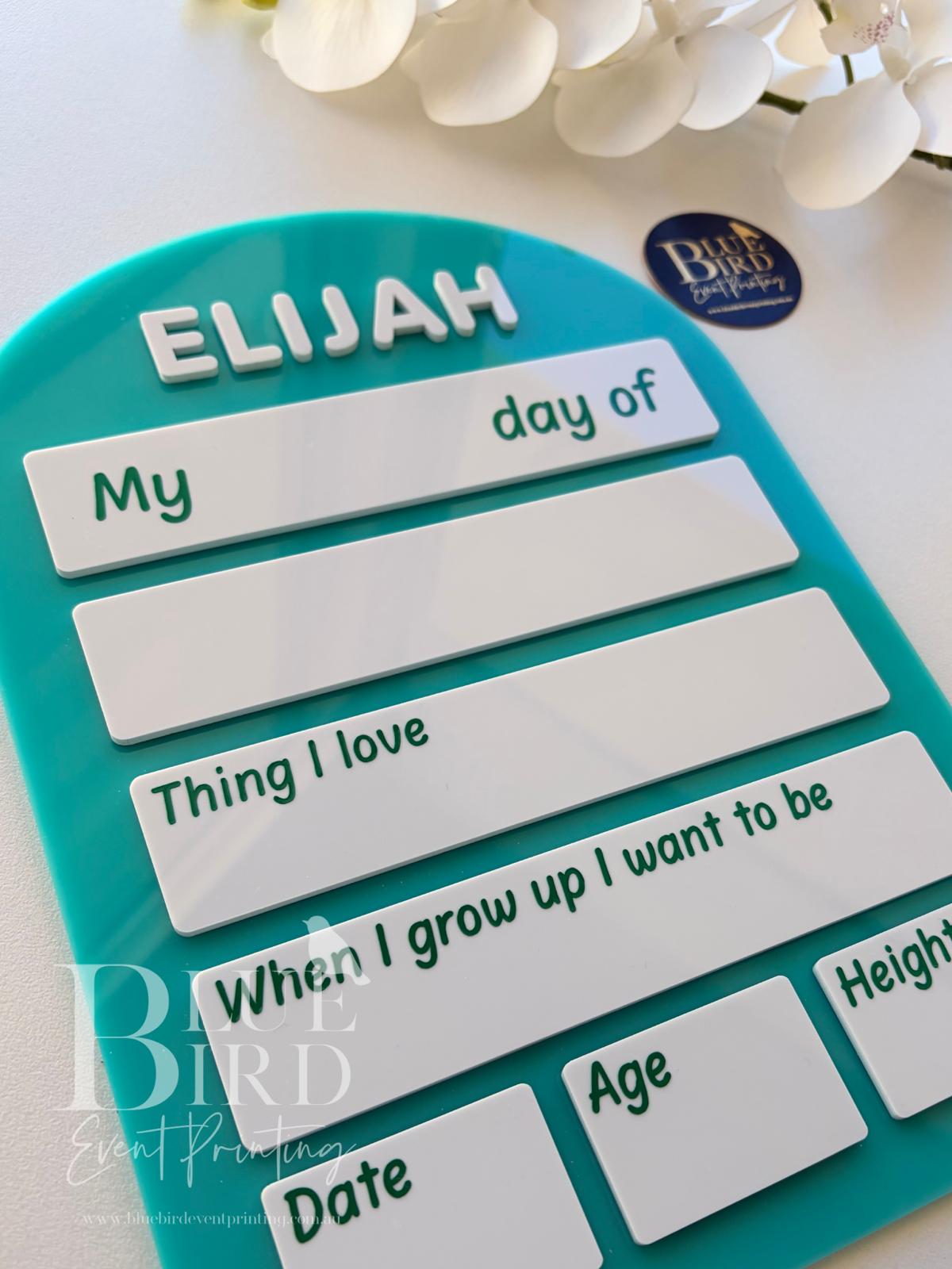 Personalised First and Last Day of School Boards - Acrylic & Reusable
