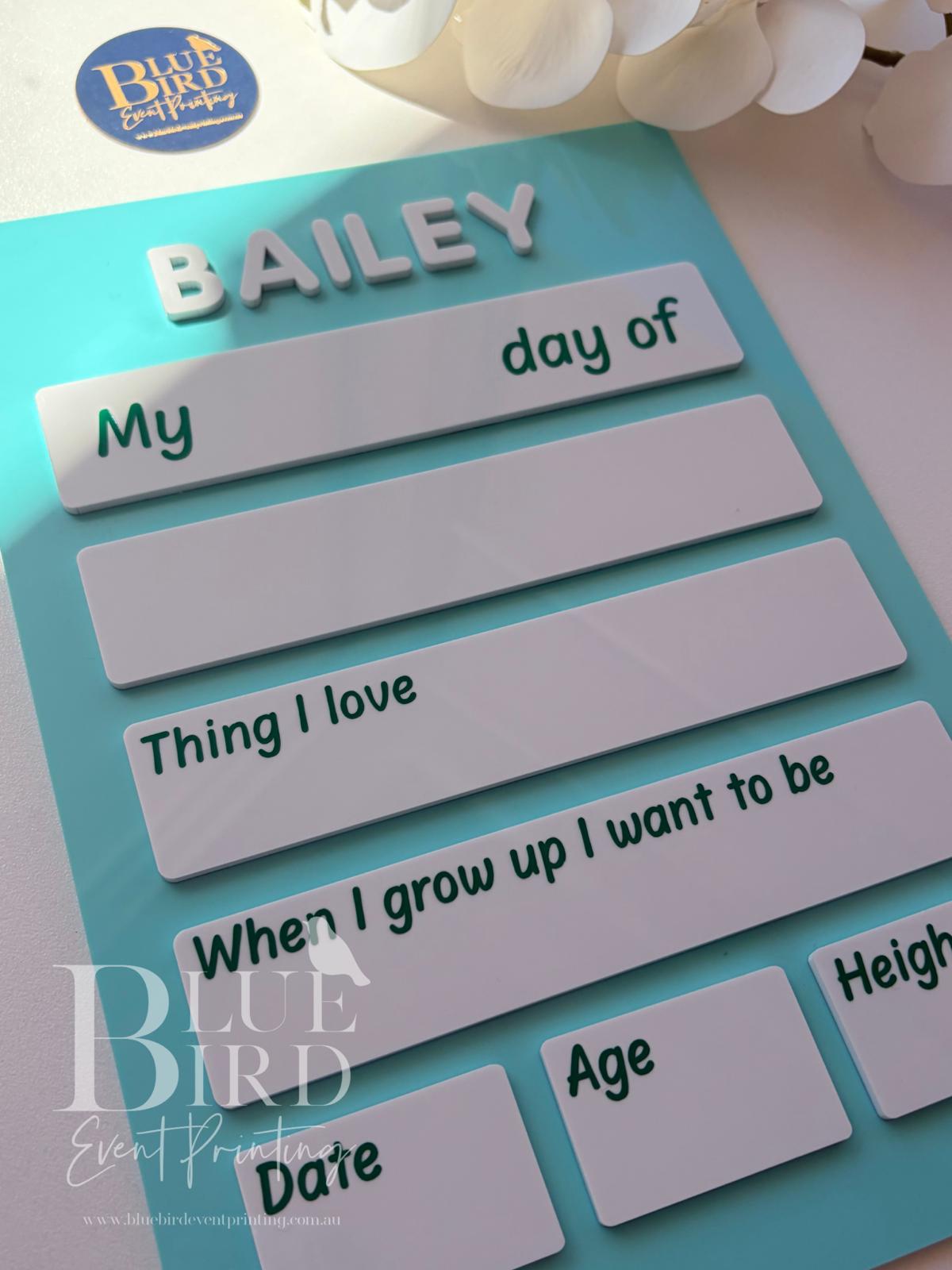 Personalised First and Last Day of School Boards - Acrylic & Reusable